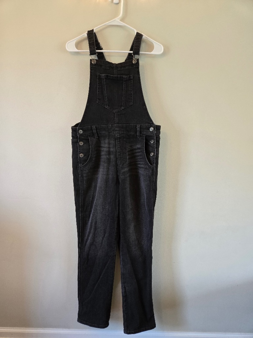 Old Navy Faded Black Denim Overalls